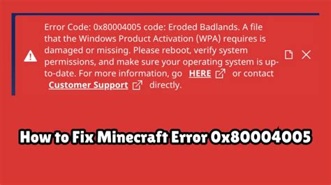 Minecraft 0x80004005 error: How to fix .
